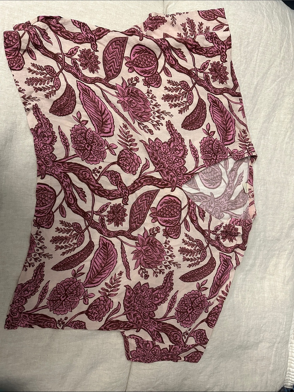 Noonday Collection Pink and Rose Floral Short Sleeve Top